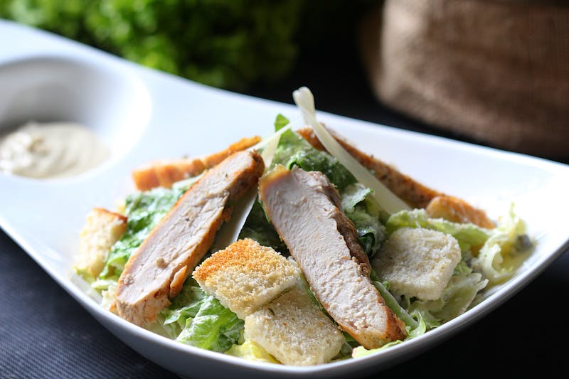 Caesar salad with croutons
